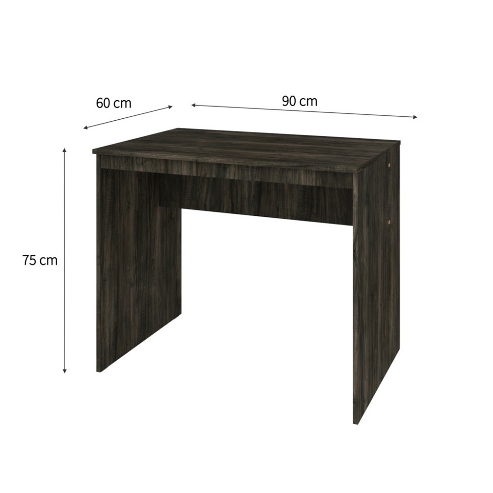 Mesa de Escritório Office Carvalho Dark 90 cm