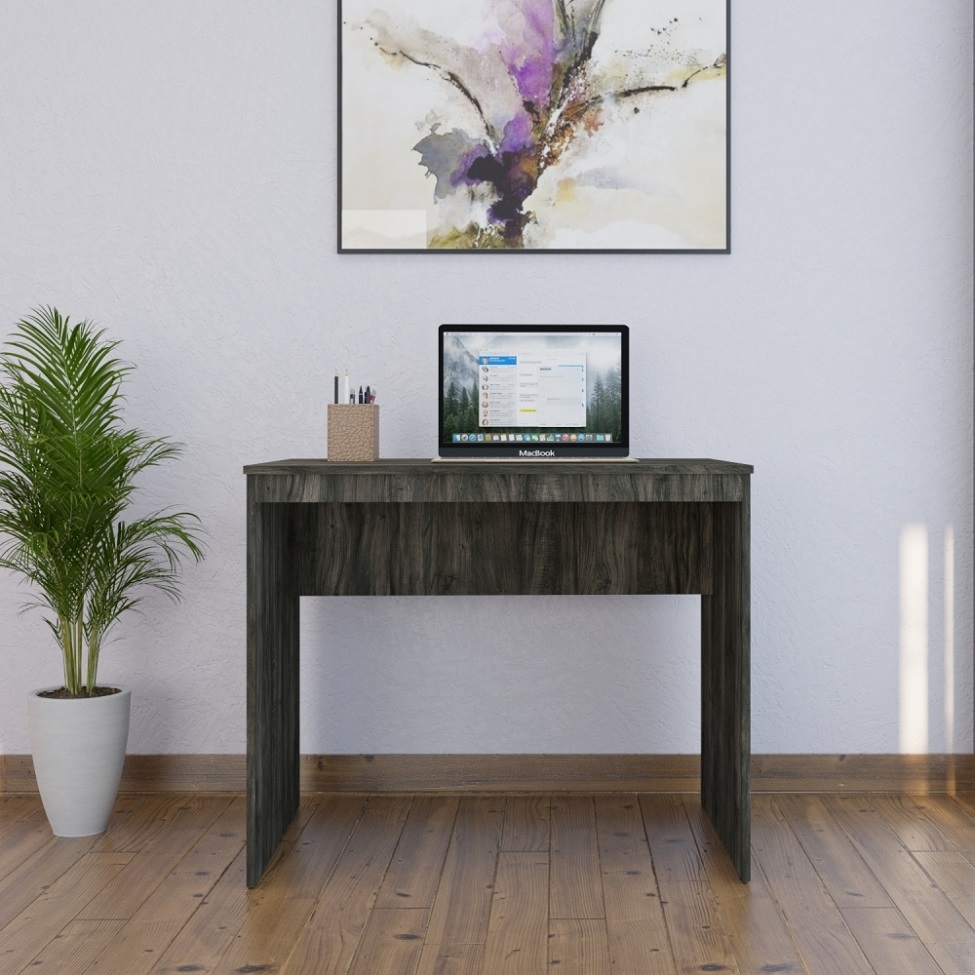 Mesa de Escritório Office Carvalho Dark 90 cm