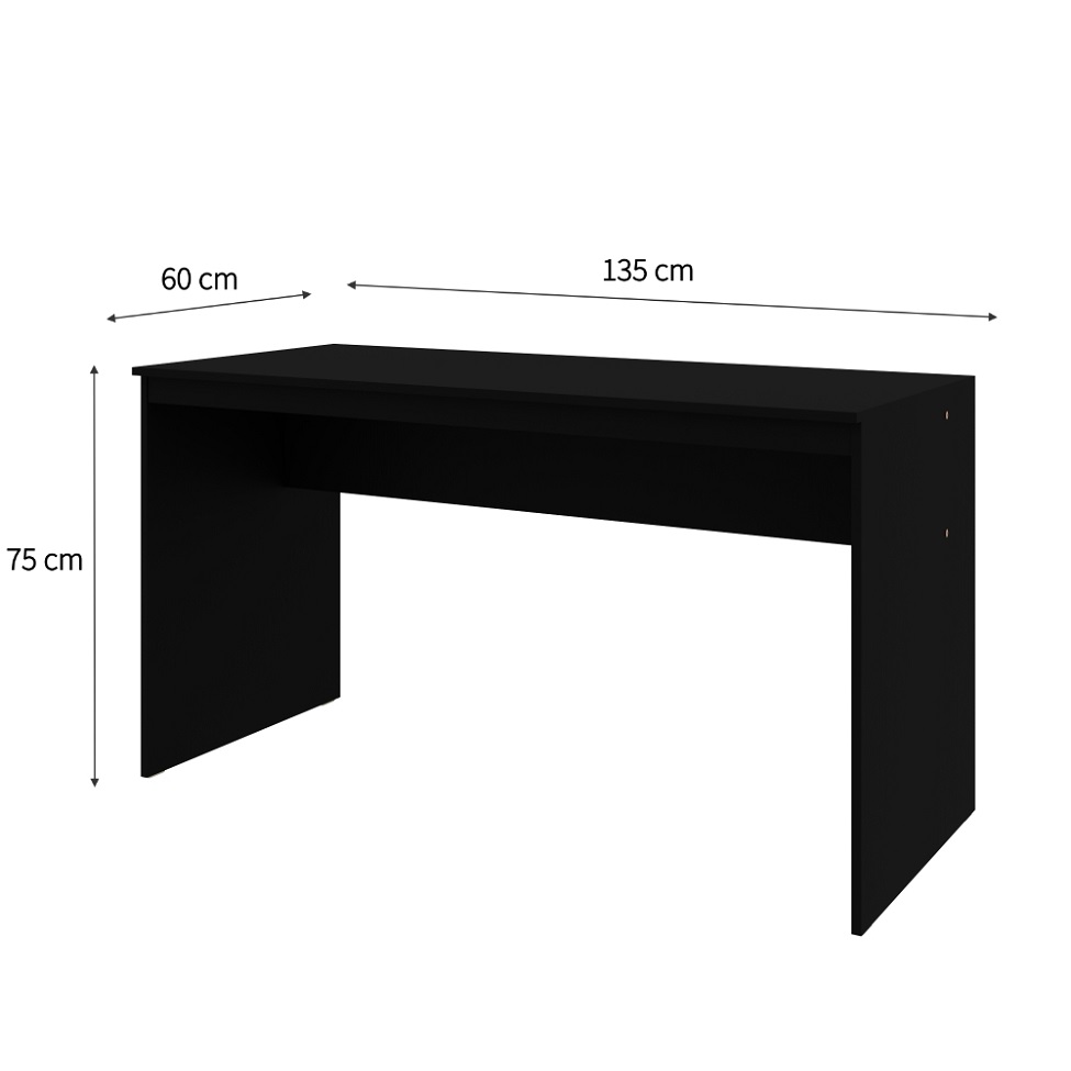 Mesa de Escritório Office Preta 135 cm