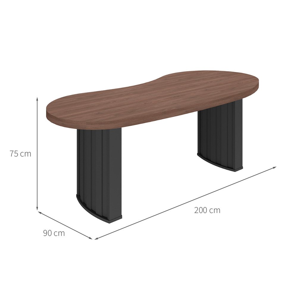 Mesa de Escritório Organic Charuto e Preta
