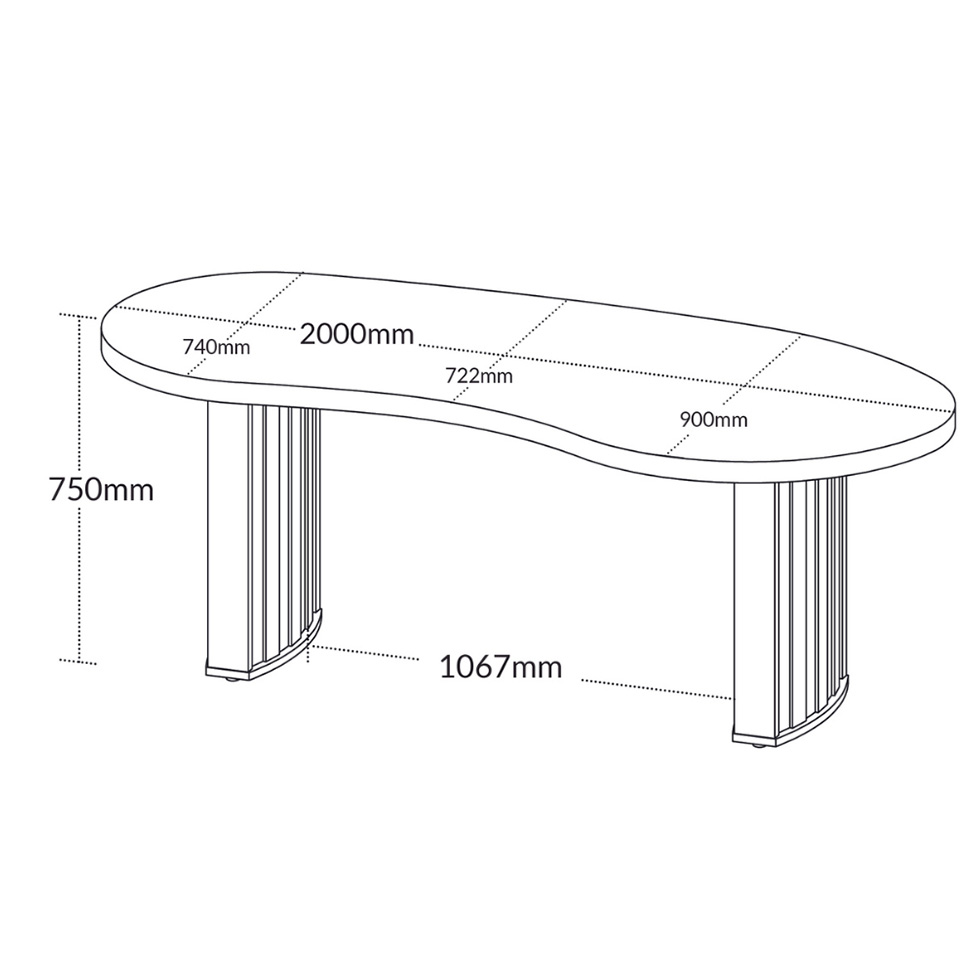 Mesa de Escritório Organic Charuto e Preta