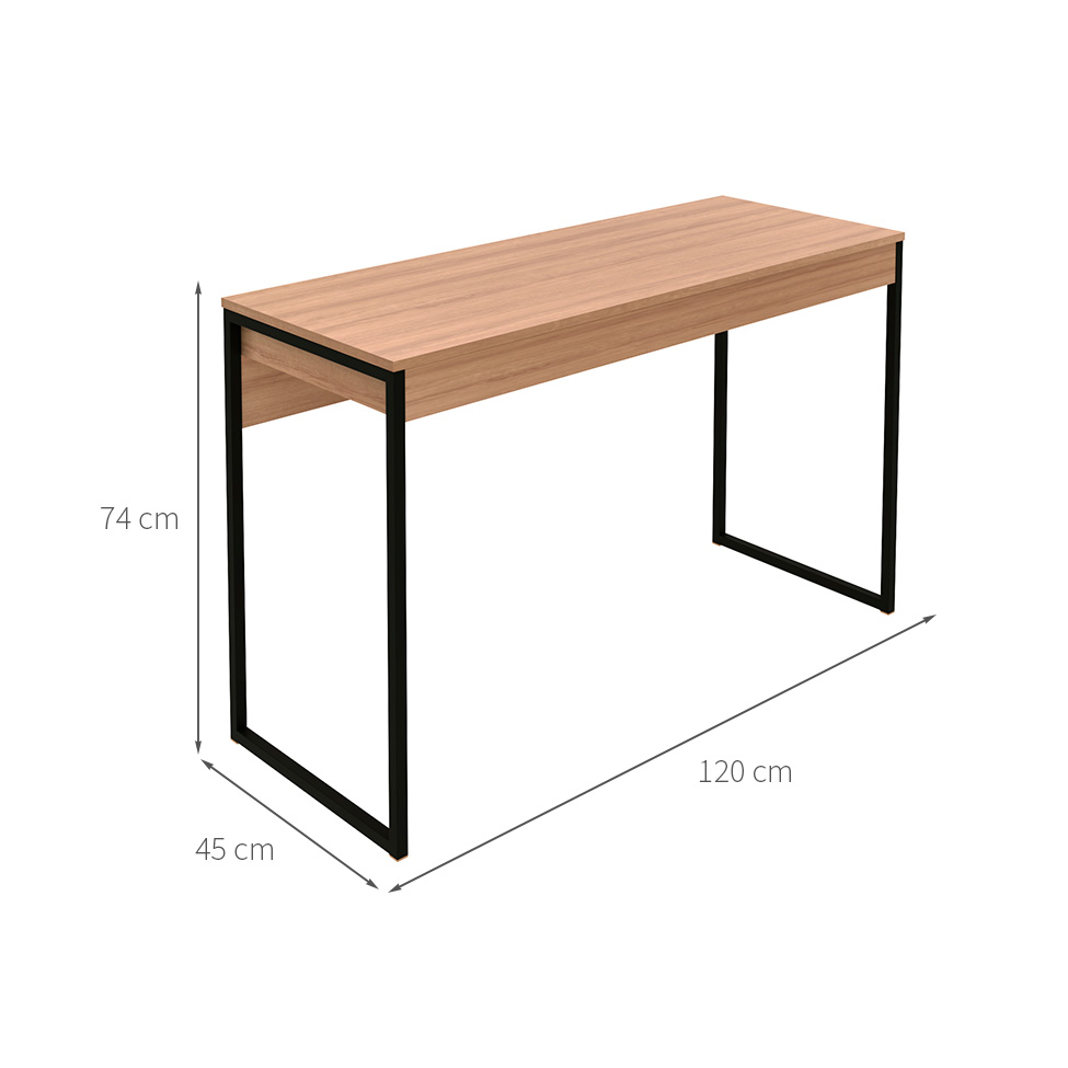 Mesa de Escritório Pandora Amêndoa e Preta