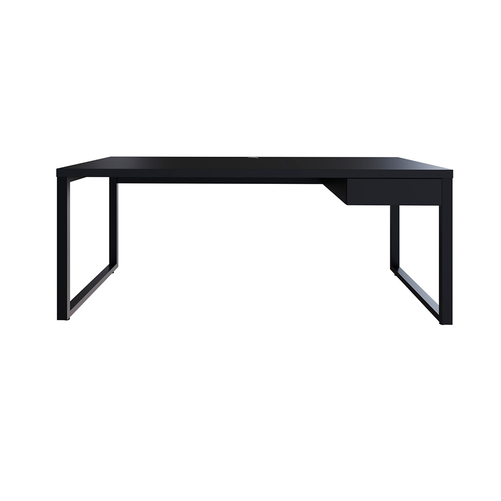 Mesa de Escritório Retangular Miguel 1 GV Preta 190 cm