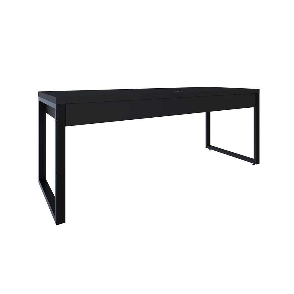 Mesa de Escritório Retangular Miguel 1 GV Preta 190 cm