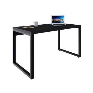 Mesa de Escritório Retangular Miguel Preta 135 cm