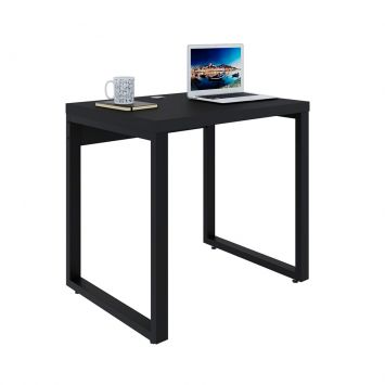 Mesa de Escritório Retangular Miguel Preta 80 cm