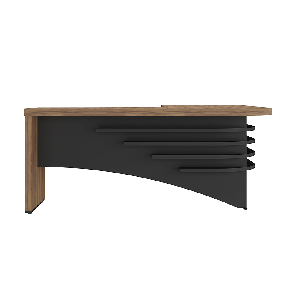 Mesa de Escritório Zamora Lado Direito Nogal e Preto