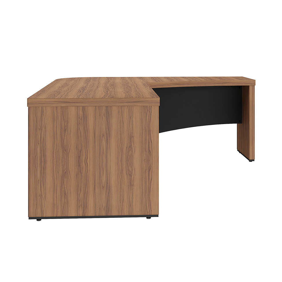 Mesa de Escritório Zamora Lado Direito Nogal e Preto
