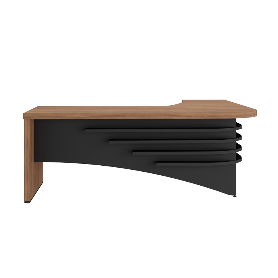 Mesa de Escritório Zamora Lado Esquerdo Nogal e Preto
