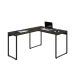 Mesa de Escritório em L Kuadra Carvalho Dark e Preta 150x120 cm