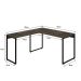 Mesa de Escritório em L Kuadra Carvalho Dark e Preta 150x135 cm