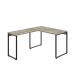 Mesa de Escritório em L Kuadra Carvalho e Preta 150x120 cm