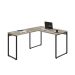 Mesa de Escritório em L Kuadra Carvalho e Preta 150x120 cm