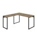 Mesa de Escritório em L Kuadra Carvalho e Preta 150x135 cm