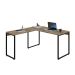 Mesa de Escritório em L Kuadra Carvalho e Preta 150x135 cm