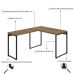 Mesa de Escritório em L Kuadra Mel e Preta 150x120 cm