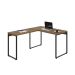 Mesa de Escritório em L Kuadra Mel e Preta 150x120 cm
