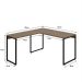 Mesa de Escritório em L Kuadra Mel e Preta 150x135 cm