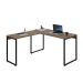 Mesa de Escritório em L Kuadra Mel e Preta 150x135 cm