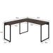 Mesa de Escritório em L Kuadra Nogal e Preta 150x135 cm