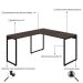 Mesa de Escritório em L Kuadra Nogal e Preta 150x135 cm