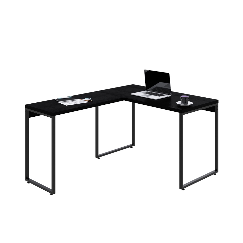 Mesa de Escritório em L Kuadra Preta 150x120 cm