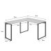 Mesa de Escritório em L Kuadra Snow e Preta 150x120 cm