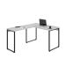 Mesa de Escritório em L Kuadra Snow e Preta 150x120 cm