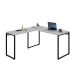 Mesa de Escritório em L Kuadra Snow e Preta 150x135 cm