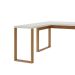 Mesa de Escritório em L Lanes 100% MDF Off White e Freijó