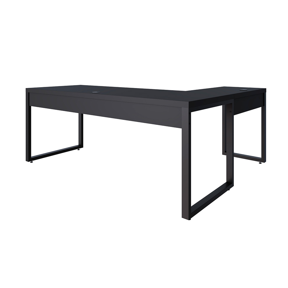 Mesa de Escritório em L Miguel 1 GV Preta 190 cm