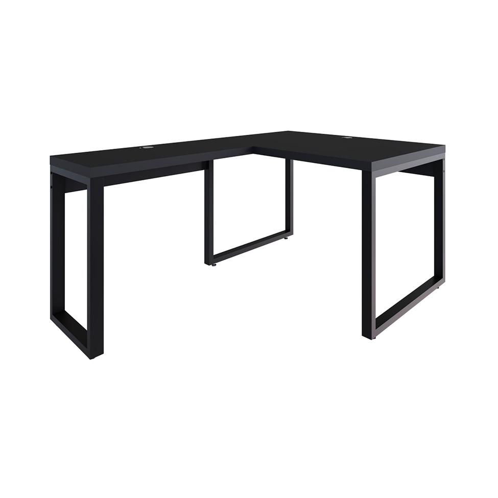 Mesa de Escritório em L Miguel Preta 120 cm