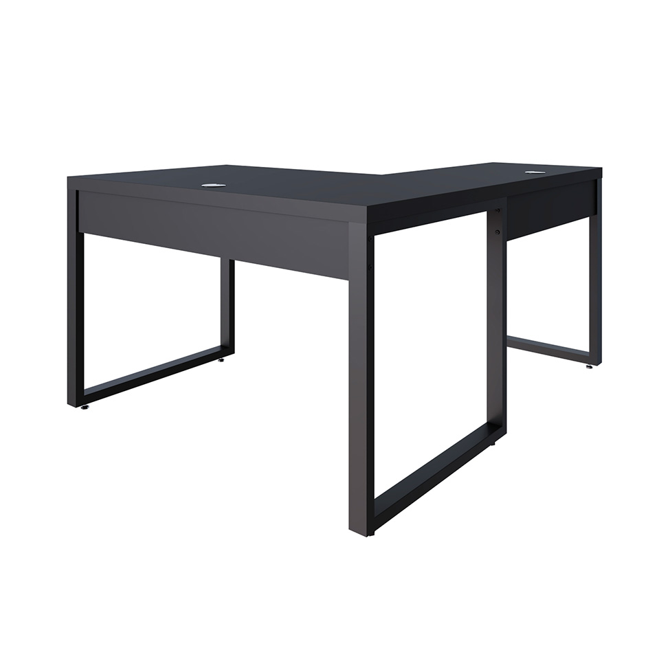 Mesa de Escritório em L Miguel Preta 120 cm