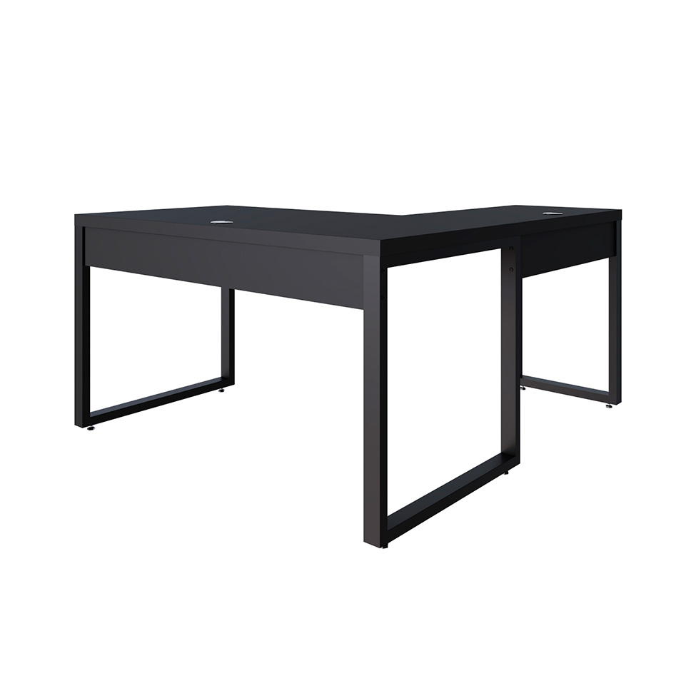 Mesa de Escritório em L Miguel Preta 135 cm