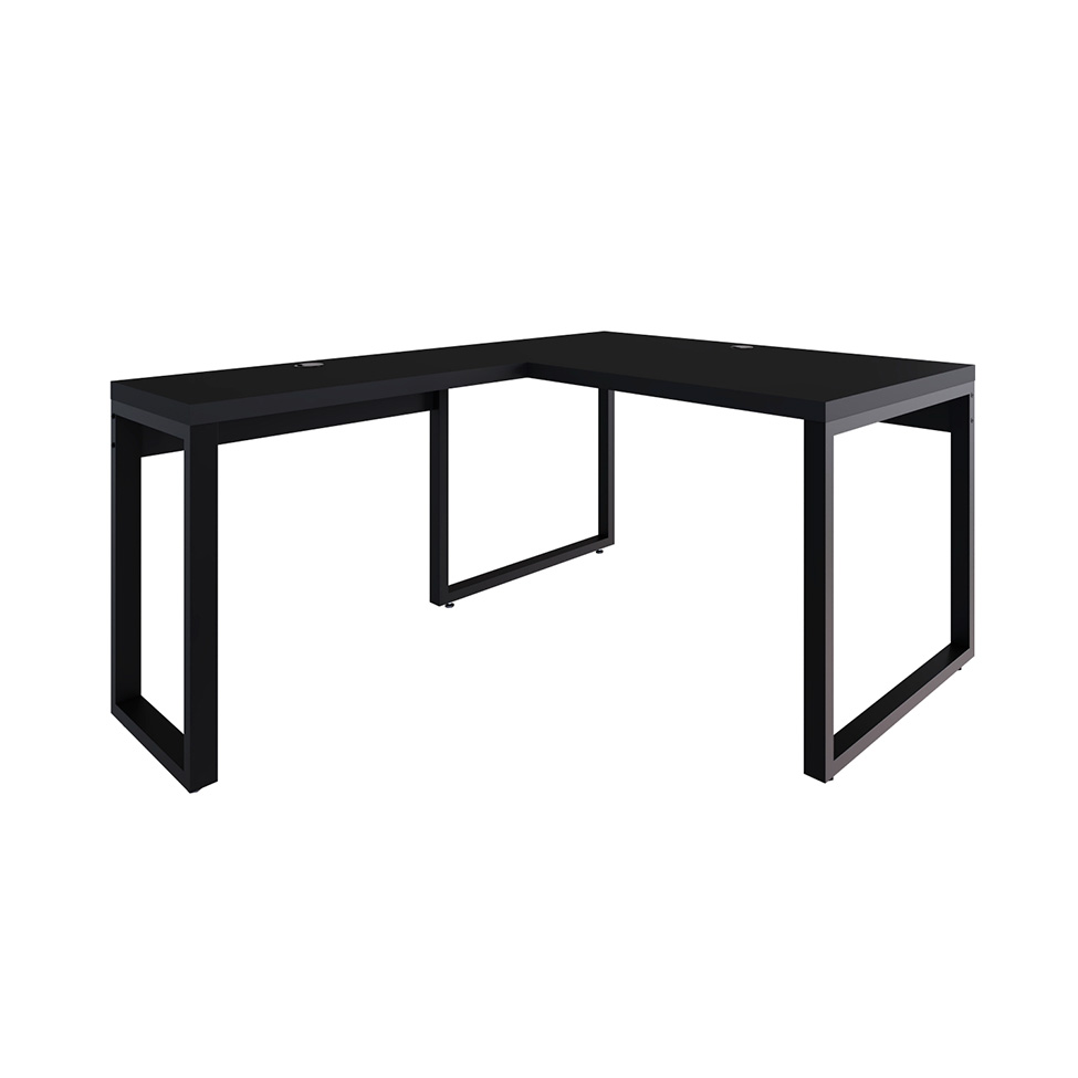 Mesa de Escritório em L Miguel Preta 135 cm