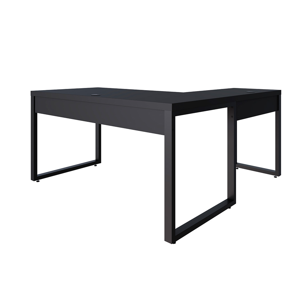 Mesa de Escritório em L Miguel Preta 150 cm