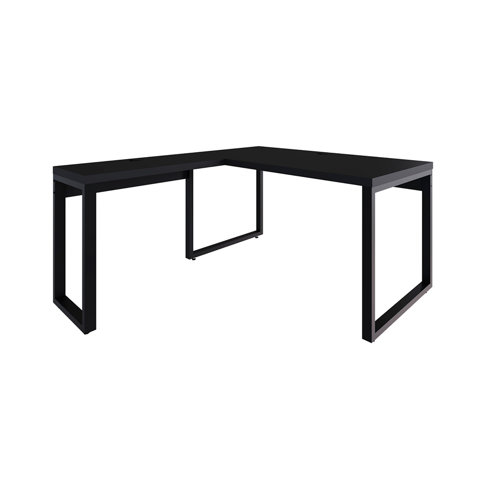 Mesa de Escritório em L Miguel Preta 150 cm