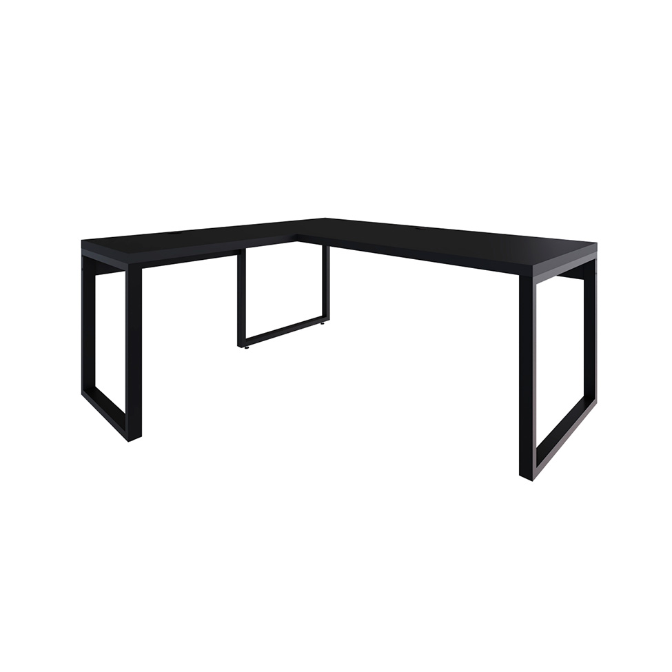 Mesa de Escritório em L Miguel Preta 190 cm