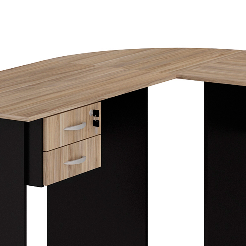 Mesa de Escritório em L New City 2 GV Calvi e Preta 180 cm