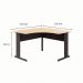 Mesa de Escritório em L New City Calvi e Preta 120 cm