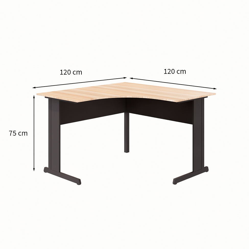 Mesa de Escritório em L New City Calvi e Preta 120 cm