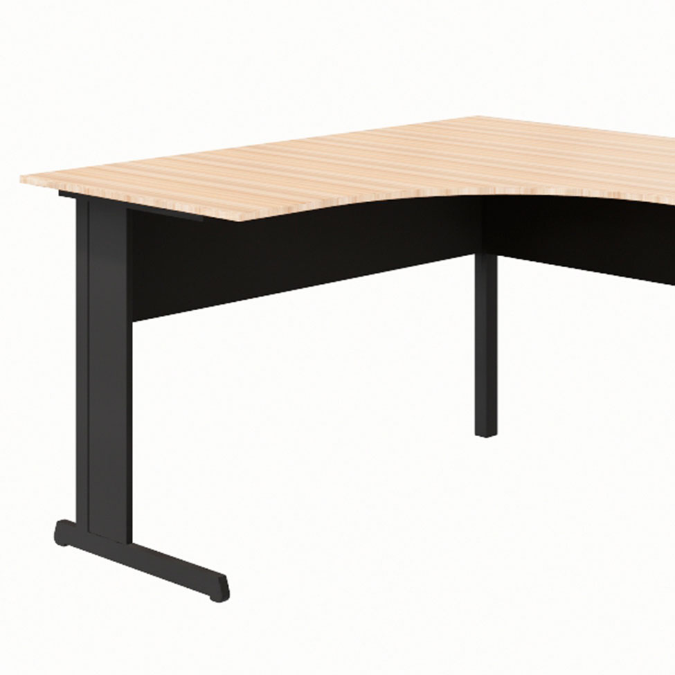 Mesa de Escritório em L New City Calvi e Preta 135 cm