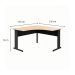 Mesa de Escritório em L New City Calvi e Preta 135 cm