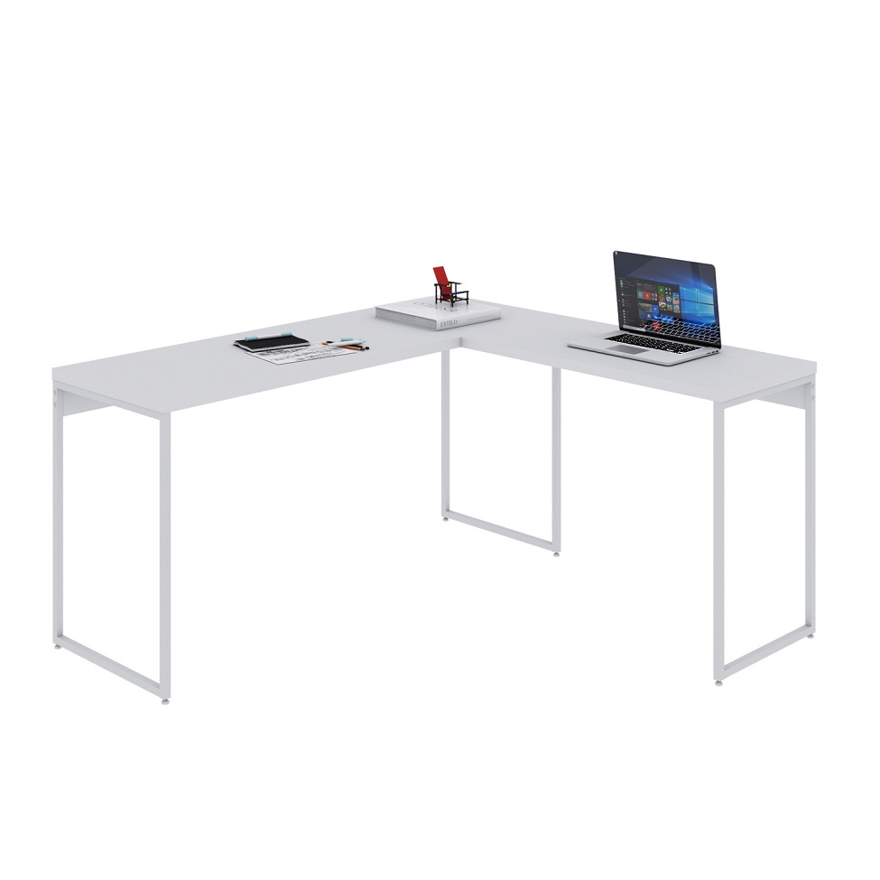 Mesa de Escritório em L Studio Branca 150x140 cm