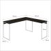 Mesa de Escritório em L Studio Carvalho Dark e Branca 150x140 cm