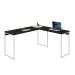 Mesa de Escritório em L Studio Carvalho Dark e Branca 150x140 cm