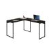 Mesa de Escritório em L Studio Carvalho Dark e Preta 120x140 cm