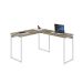 Mesa de Escritório em L Studio Carvalho e Branca 120x140 cm