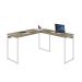 Mesa de Escritório em L Studio Carvalho e Branca 135x140 cm