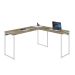 Mesa de Escritório em L Studio Carvalho e Branca 150x140 cm